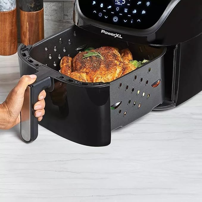 CrispPro Max Air Fryer 8QT Dual Basket – Digital Touchscreen, 10 Presets, Oil-Free Cooking, Easy Clean, Family Size Fryer – Black