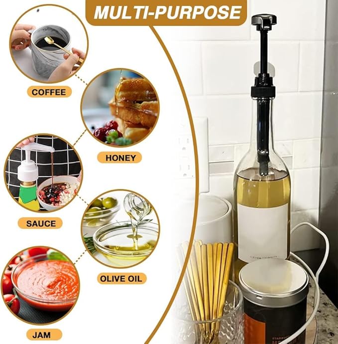 50 Pcs White Coffee Syrup Pump Dispenser, Compatible with 25.4 Oz/750ml Bottles, Great for Home & Coffee Bar Drinking Mixes, Tea, Beverage, Cocktails, Plus Spoons