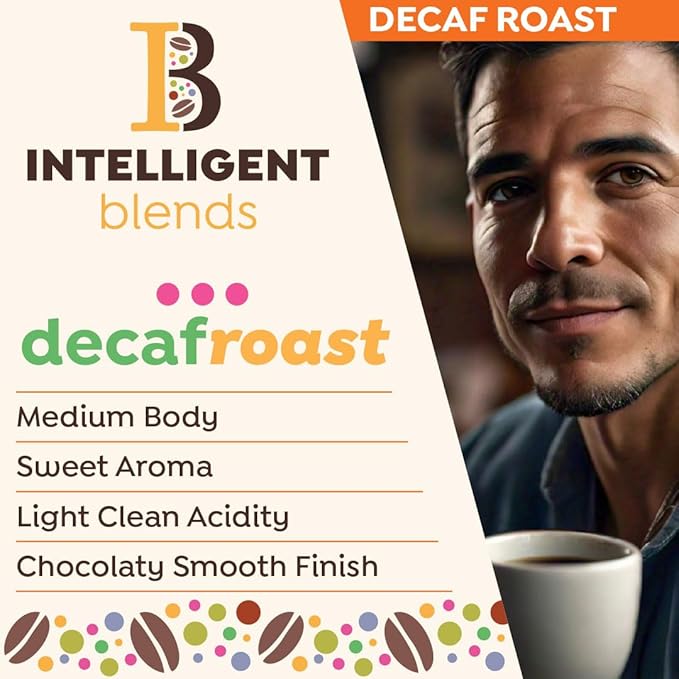 Intelligent Blends Dark Roast, Medium Roast & Decaf Dark Roast Coffee Pods Variety Pack, 48 ct, Single Serve Pods – 100% Arabica Coffee, Compatible with Keurig K Cups Maker