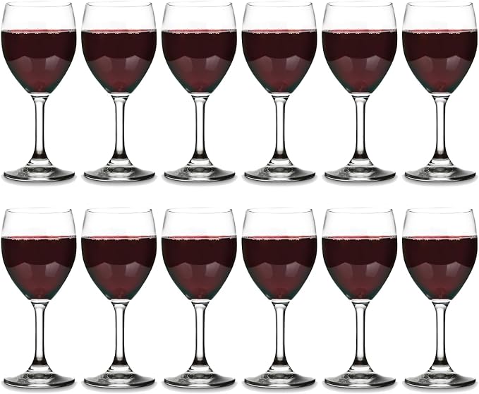 Vikko 11.5 Oz Wine Glasses Set of 12, Stemmed Wine Glasses for Red and White Wine, Thick and Durable Wine Glasses, Copas De Vino, Small Wine Glasses with Stem