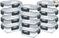 GULFLIN 24-Piece Small Glass Food Storage Containers with Lids Airtight, 1.5 Cup Meal Prep Containers Set, Microwave&Dishwasher Safe, Leak-Proof, BPA-Free, Grey