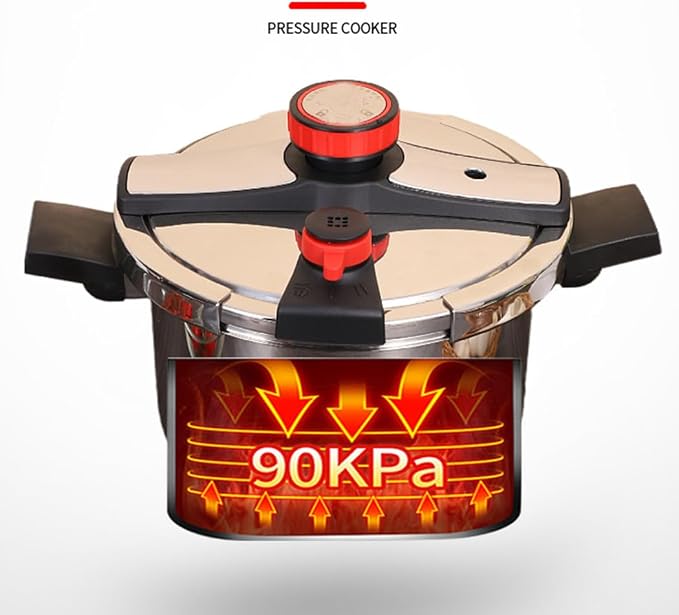 Stainless Steel Pressure Cooker,304 Stainless Steel Cookware with Easy Opening&Closing Lid, Works on All Cook1tops (6 Quart)