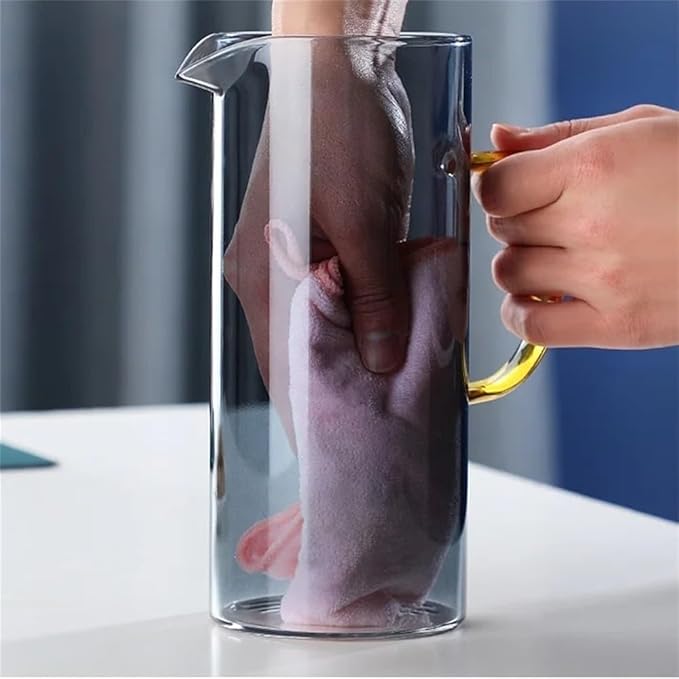 Thickened Glass Cold Water Pitcher Jug Home Use Juice Teapot with Handle Pitcher for Iced Tea Drinks with High Borosilicate Juice Water Pitcher (Blue)