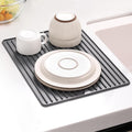 Dish Drying Mat, Flexible Silicone Drying Mat for Kitchen Counter, Heat Resistant Silicone Trivet for Countertop Protector, Super Thick Non-Slip Dish Drying Pad for Under Rack, 12” x 16”
