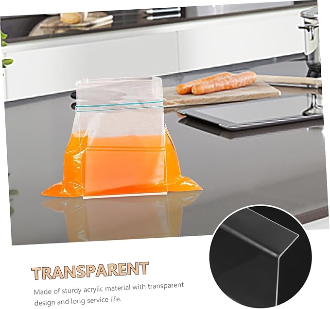 Bag Holder Stand for Food Prep Storage Multi-functional Freezer Bag Holder Stand Stable Design for Easy Filling and Pouring Compact and Convenient Kitchen Organizer