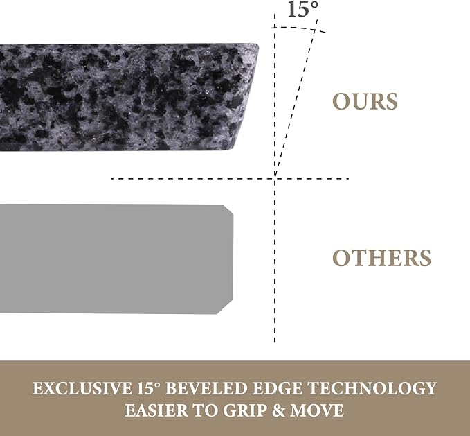 Koville Natural Granite Cutting Board for Kitchen, 16x20inch Extra Large Hand Crafted Stone Slab for Cheese, Charcuterie, Pastry Board - Wedding Gift, House Warming Gift