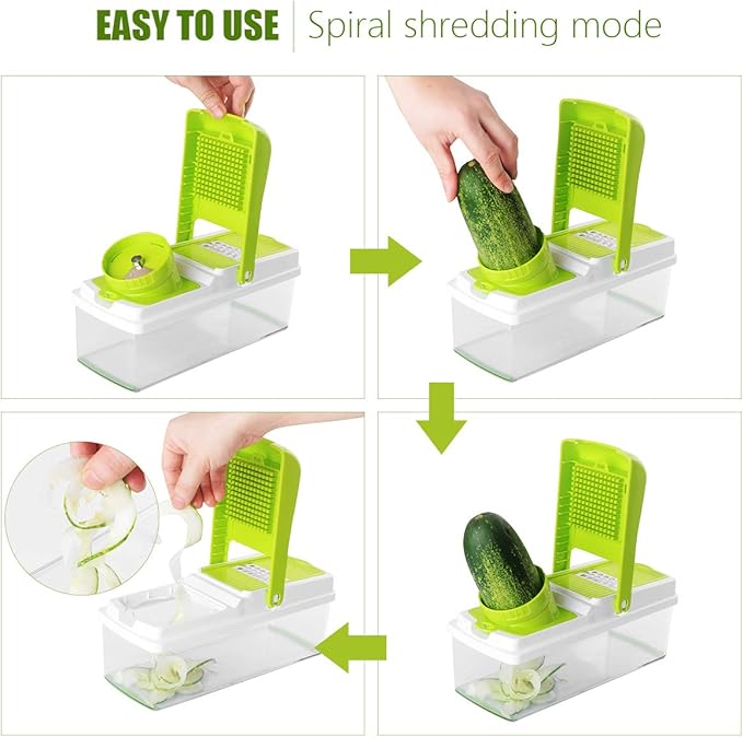 Vegetable Chopper Pro Onion Chopper Dicer Slicer Cutter Manual - Vegetable Spiralizer Mandoline Slicer Food Veggie Kitchen Fruit Chopper Heavy Duty