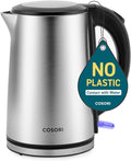 Cosori Electric Kettle,No Plastic Inner Lid,Filter & Spout,Stainless Steel Tea Kettle,Automatic Shut Off & Boil-Dry Protection,Durable Tea-Kettle Boiler-& Heater,1.5L/1500W,Silver,(Pack of 6)