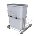Rev-A-Shelf 32 Qt Pullout Kitchen Cabinet Metal Wire Sliding Universal Trash Can with Rear Basket for Waste Disposal and Organization, RUKD-1432RB-1