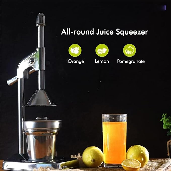 Cast Iron Juicer Hand Press, Heavy Duty Cast Iron Manual Juicers, Manual Juicer Stainless Steel Lemon Squeezer, Crusher Machine for Fresh Lemonade Orange Juice, Easy to Clean