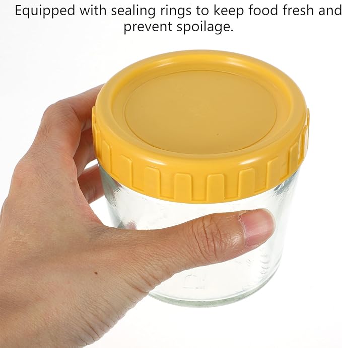 4pcs Glass Storage Jars with Airtight Screw Lids Small Glass Canisters for Tea Coffee Cereals with Sealing Rings for Kitchen and Meal Prep