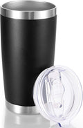 20 oz Tumbler Stainless Steel Tumblers with Lid Double Wall Vacuum Insulated Coffee Mug 20oz Powder Coated Cup for Hot and Cold Drinks, Black, 1 pack