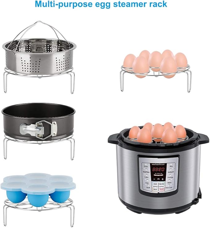Accessories-Set-for-Insta-Pot, Accessory Compatible with Instant Pot 6 Qt 8 Quart, with Steamer Basket Cheesecake Pan Egg Steam Trivet Silicone Mold Mitts Tong