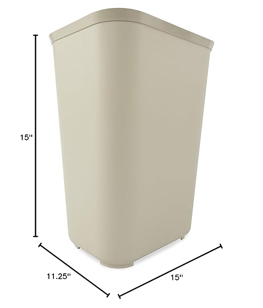 Rubbermaid Commercial Products Fire Resistant Wastebasket 40 Qt/10 Gal Beige, for Hospitals/Schools/Hotels/Offices