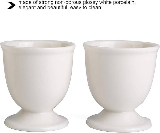 Egg Cracker Topper Set for Soft Hard Boiled Eggs Shell Removal Includes 1 Egg Cutter 4 Ceramic Egg Cups and 4 Spoons