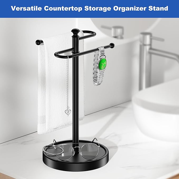 Hand Towel Holder, 304 Stainless Steel Heavy Duty S Shape Hand Towel Stand Free Standing Towel Bar for Bathroom Kitchen Countertop
