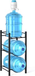 Small 5 Gallon Water Jug Holder, 3 Tier Water Jug Stand Holder with 1 Dispenser Valves, 5 Gal Water Bottle Storage Rack Organizer for Kitchen, Office, Garage