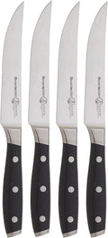 Messermeister Avanta 5” Fine Edge Steak Knife Set - German X50 Stainless Steel - Rust Resistant & Easy to Maintain - Includes 4 Steak Knives