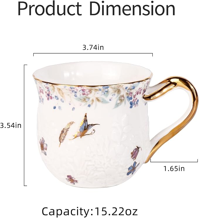 KAMMAK Coffee Mugs Set of 2 Ceramic Novelty Cups 16oz Porcelain Tea Cups Large Cappuccino Mugs with Handle Espresso Mug for Hot Cocoa, Latte, Breakfast Cereal, Americano (Colorful)