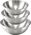 Gronivex 304 Stainless Steel Mixing Bowls, 3-Piece (1.5, 2.2 & 3.4 Qt) | Food-Grade Metal, Dishwasher safe，Stackable Nesting & Space-Saving – For Kitchen Baking, Salads, Meal Prep, RV & Camping