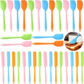 32 Pcs Silicone Spatulas Set, Heat-Resistant Jar Scrapers with One-Piece Design & Long Handle, Non-Stick, Rubber Spatula for Baking, Mixing, Cooking, Easy to Clean (Multicolor)