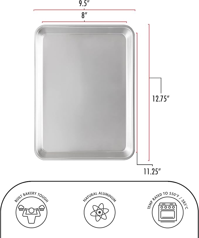 Fat Daddio's SP-QTR Natural Aluminum Quarter Sheet Pan