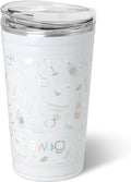 Swig Life 24oz Party Cup, Stackable Insulated Travel Coffee Tumbler with EZ Slider Lid, Cup Holder Friendly, Stainless Steel 24 oz Tumbler, Reusable Coffee Mug (Bride to Be)