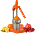 Cast Iron Juicer Hand Press, Cast Iron Stainless Steel Manual Hand Citrus Juicer, Heavy Duty Countertop Professional Commercial Manual Fruit for Fresh Orange Juice, Lemon, Pomegranate
