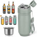 MAXSO Sealed Can Cooler Fizz Lid Can Cover for 12 oz Regular, Slim Skinny Cans & As Thermal Bottle (Sage Green, 5-in-1)