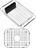 Expandable Dish Drying Rack Over The Sink Dish Drainer Dish Rack in Sink Kitchen Sink Grate Sink Protector for Kitchen Sink, Stainless Steel