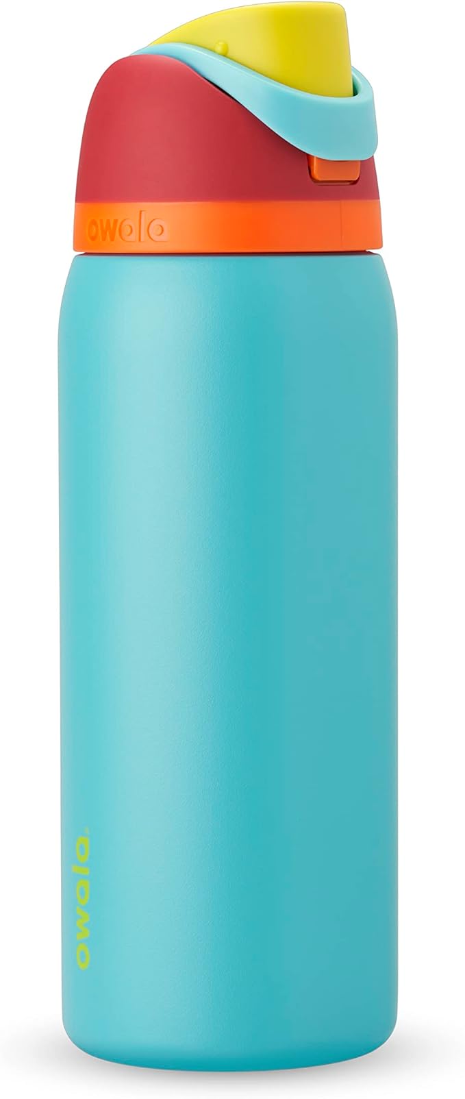 Owala FreeSip Insulated Stainless Steel Water Bottle with Straw for Sports and Travel, BPA-Free, 32-oz, Summer Sweetness & 2-in-1 Water Bottle and Straw Cleaning Brush, Smokey Blue