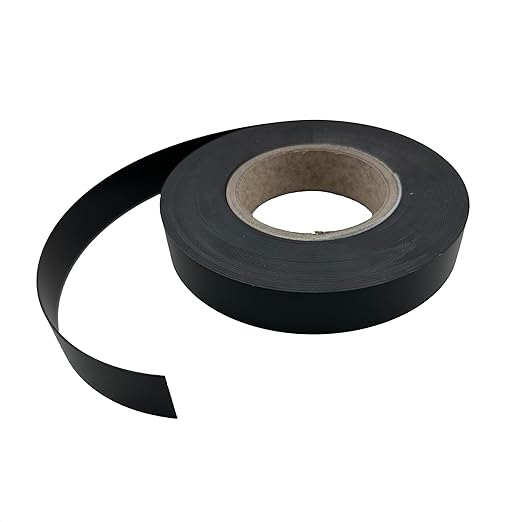 Master Magnetics ZGN03040BL/WKS50 Flexible Magnet Strip with Black Vinyl Coating, 1/32" Thick, 1" Height, 50 Feet, 1 Roll