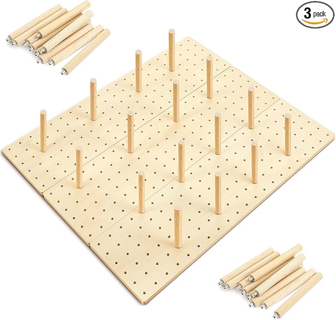 Kigley 3 Pcs Wood Pegboard Drawer Organizer with 32 Pegs Wooden Peg Board Drawer Shelf Organizer Adjustable Peg System for Dishes Plate Pot Container Cookware Utensil Kitchen(20.98 x 5.91 in)