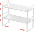 Jojocross Expandable Stackable Spice Rack Cabinet Shelf Organizer in Cabinets Shelves Kitchen Cupboard Organization Stack up Racks Pantry Countertop Storage Large/White 2 Packs