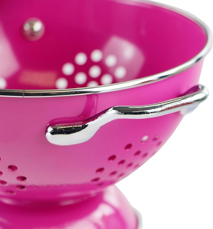 Calypso Basics by Reston Lloyd Powder Coated Enameled Colander, 1 Quart, Magenta