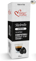 ITALIAN COFFEE FOR ESPRESSO LOVERS Italian Coffee capsules compatible with Verismo, CBTL, Caffitaly, K-fee systems (80 pods RISTRETTO blend)
