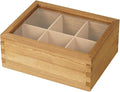Wood Tea Bag Organizer, 6 Compartment Multi-Functional Tea Box and Storage Organizer for Tea Bags, Tea Container for Tea Lovers