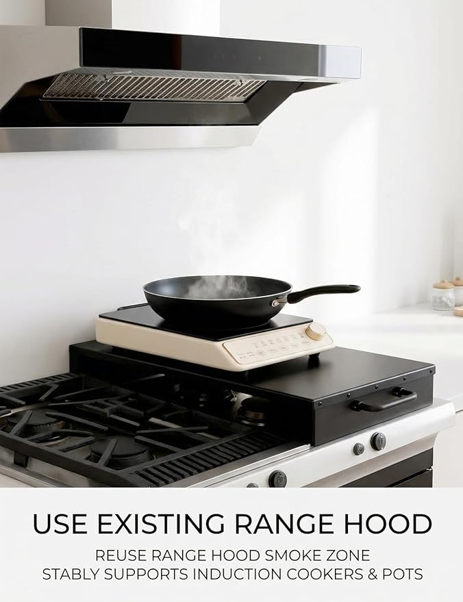 Expandable Gas Stove Top Cover for Gas Ranges & Kitchen Sinks, Heavy-Duty Steel Protector Fits RV, Camper & Small Kitchens, Instantly Add Counter Space(15.75" - 28.74"L x 11.81"W x 3.15"H)
