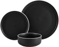 Plates and Bowls Sets,12 Pieces Round Porcelain Dinnerware Sets,Dishes, Plates, Dishware Sets,Chip Resistant Ceramic Dish Set Dining Dinner Ware Service for 4
