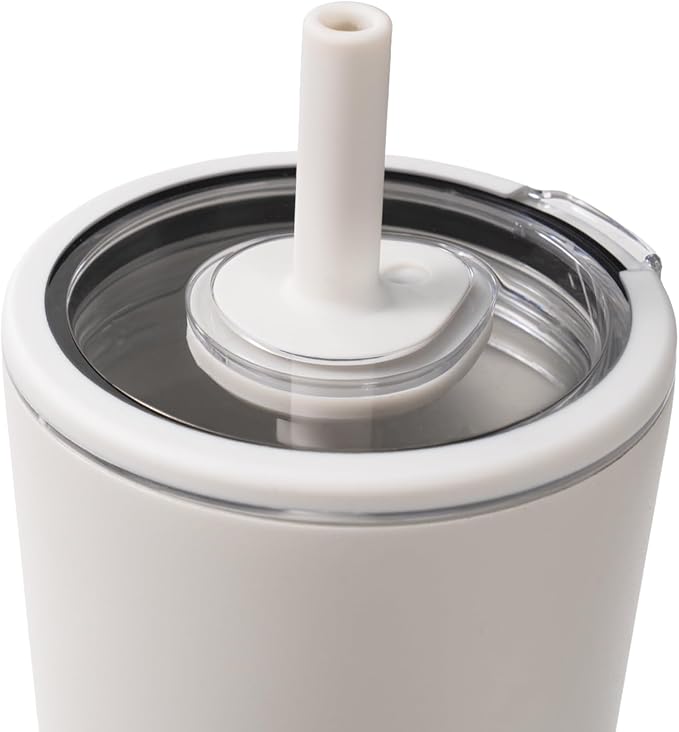 HydroJug Everyday Tumbler 20 oz, Ceramic-Lined Straw Cup, Linen