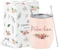 CARAKNOTS Matron of Honor Gifts Bridesmaid Tumbler Bridesmaid Proposal Gifts Wedding Wine Tumbler for Engagement Bachelorette Party Pink Stainless Steel Tumblers with Lid and Straw 12 oz