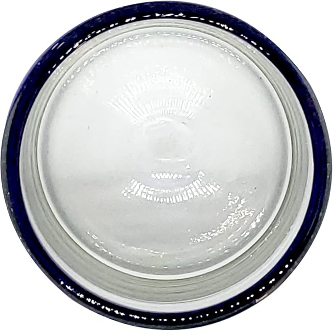 Cobalt Blue Rim 8 oz DOF Rock Glasses (set of 6), Recycled Glass, Lead-free, Toxin-Free (DOF Rocks)