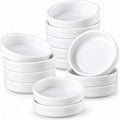 ONEMORE Creme Brulee Ramekins 4 oz Ceramic Baking Dishes, Oven Safe Ramekin Set, Small Porcelain Cups for Souffle, Custard, Dipping Sauce, Stackable White Kitchen Serveware, 14 Pack