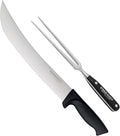Ergo Chef Prodigy Series 12-Inch Cimeter Curved Blade Breaking Knife with 8 Inch Meat Carving Fork (2pc. Set)
