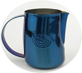 Barista Swag Curved Body Coffee Milk Frothing Cup for Espresso Machines Latte Art 500ml Steaming Pitchers (Mirror Blue)