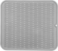 MicoYang Silicone Dish Drying Mat for Multiple Usage,Easy clean,Eco-friendly,Heat-resistant Silicone Mat for Kitchen Counter or Sink,Refrigerator or Drawer Liner Grey XL 18 inches x 16 inches