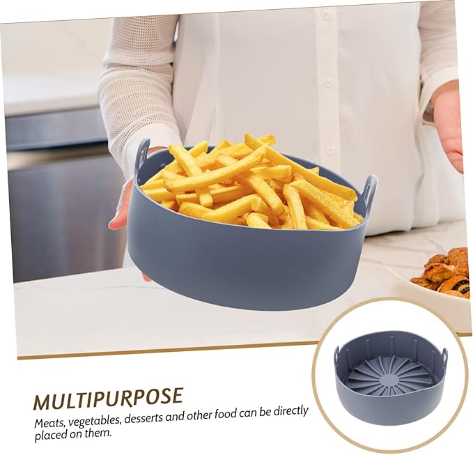 Reusable Air Fryer Basket Liner Silicone Pad for Air Fryer Accessories Oven Liner for Bottom Non-stick Easy to Clean