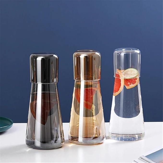 Pitcher 850ml Glass Teapot Set, Transparent Water Pitcher with Glass Cup for Hot and Cold Water, Teapot for Home Nightstand Water Pitcher(Clear)