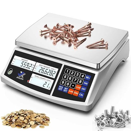 Industrial Counting Scale 30kg/66lb x 0.1g Precision Bench Scale Digital Inventory Counting Weight Scale for Small Parts and Coins, Electronic Gram Scale with Batteries/AC Power, lb/g/kg/oz