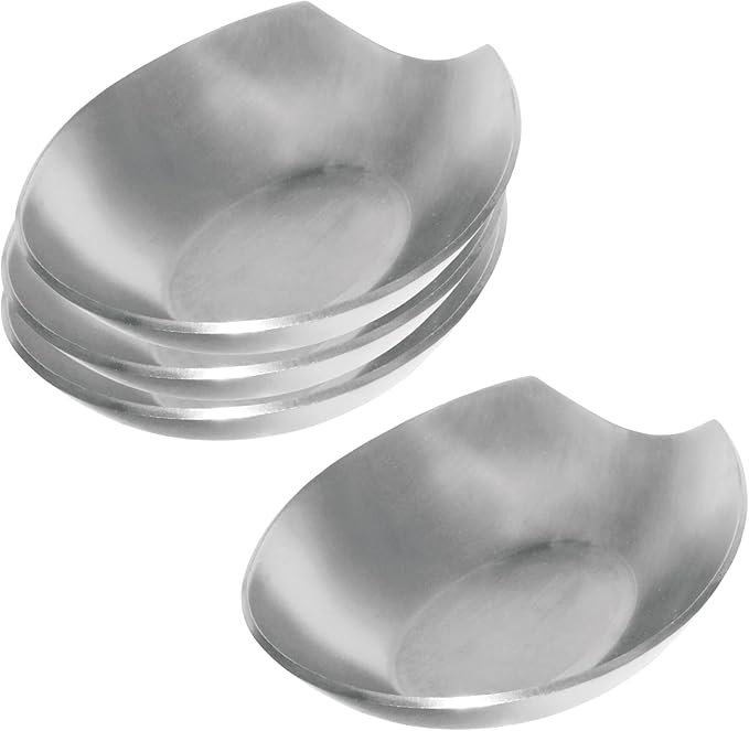 OGGI Spooner Stainless Steel Spoon Rest - Set of 4 - Holds Kitchen Utensils for Mess Free Cooking, Great Spoon Rest for Counter, Stove Top, or Coffee Station; Kitchen Accessories, Utensil Rest